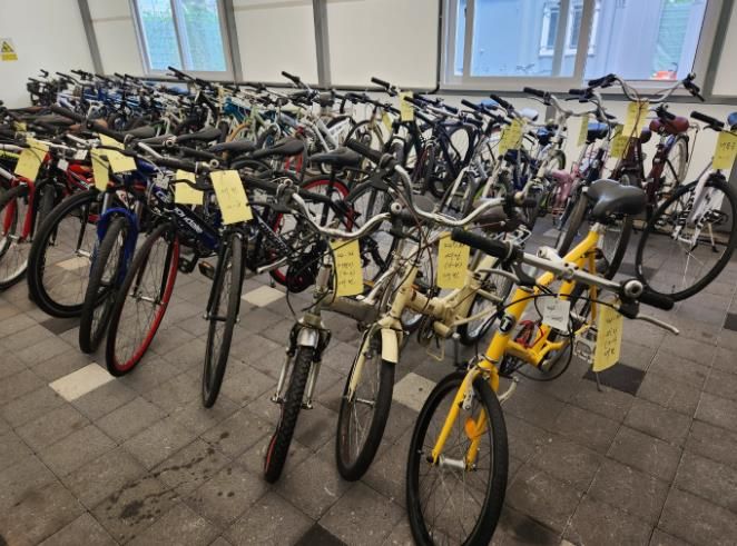 춘천 자전거재생센터에 모인 재생자전거.