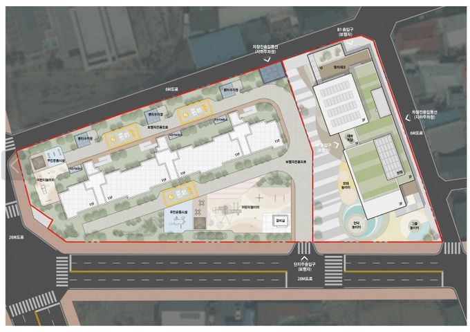 신축건물 사업배치도